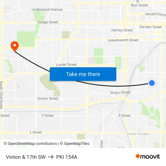 Vinton & 17th SW to PKI 154A map