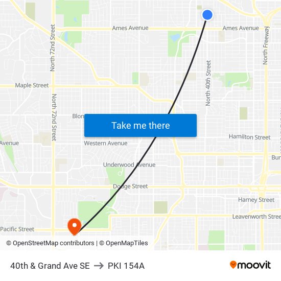 40th & Grand Ave SE to PKI 154A map