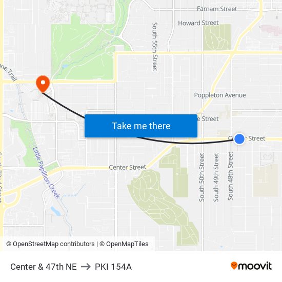 Center & 47th NE to PKI 154A map