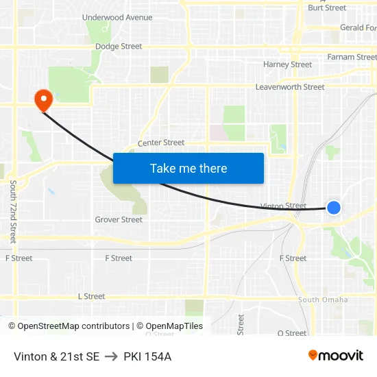 Vinton & 21st SE to PKI 154A map