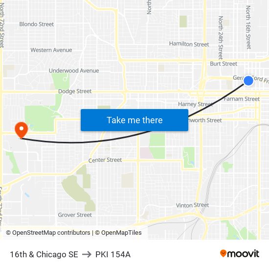 16th & Chicago SE to PKI 154A map