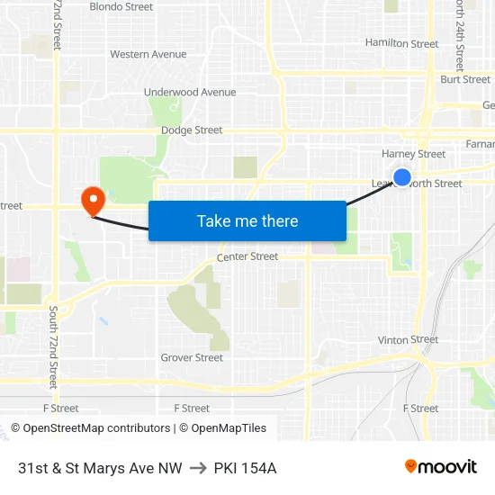 31st & St Marys Ave NW to PKI 154A map