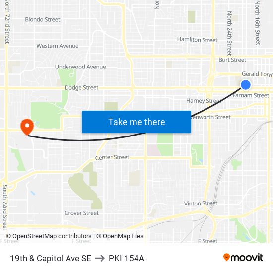 19th & Capitol Ave SE to PKI 154A map