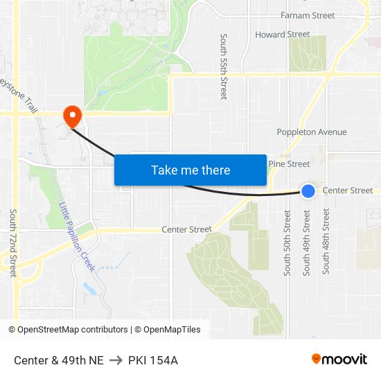 Center & 49th NE to PKI 154A map