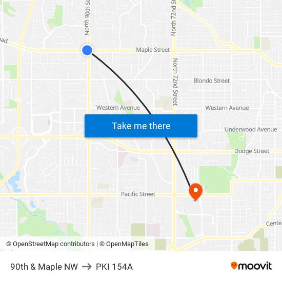 90th & Maple NW to PKI 154A map