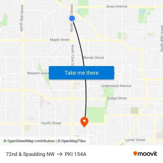 72nd & Spaulding NW to PKI 154A map