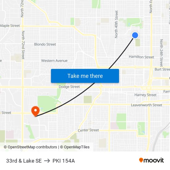 33rd & Lake SE to PKI 154A map