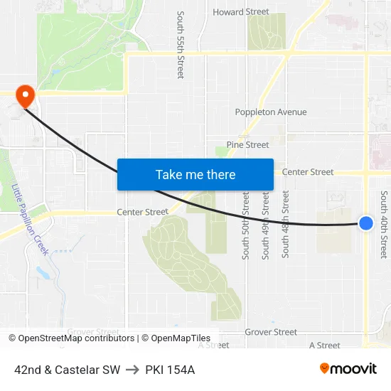 42nd & Castelar SW to PKI 154A map