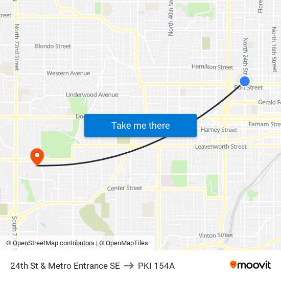 24th St & Metro Entrance SE to PKI 154A map