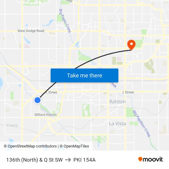 136th (North) & Q St SW to PKI 154A map