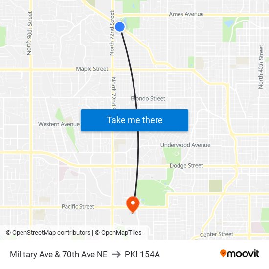 Military Ave & 70th Ave NE to PKI 154A map