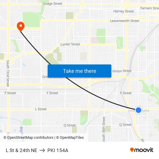 L St & 24th NE to PKI 154A map