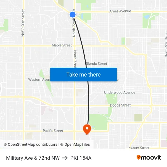 Military Ave & 72nd NW to PKI 154A map