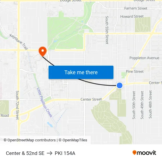 Center & 52nd SE to PKI 154A map