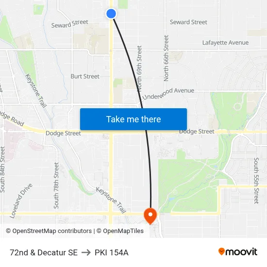 72nd & Decatur SE to PKI 154A map