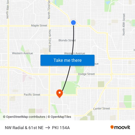 NW Radial & 61st NE to PKI 154A map