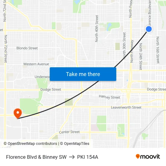 Florence Blvd & Binney SW to PKI 154A map