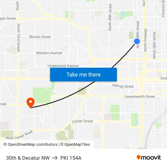 30th & Decatur NW to PKI 154A map