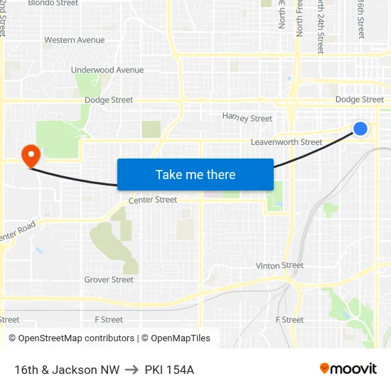 16th & Jackson NW to PKI 154A map