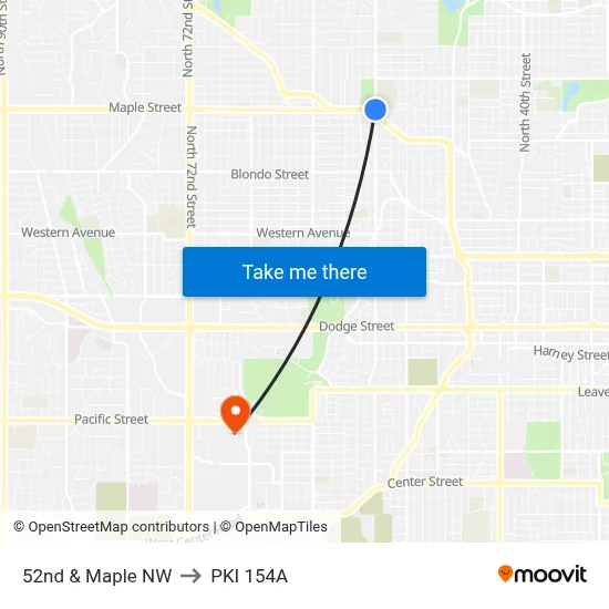 52nd & Maple NW to PKI 154A map