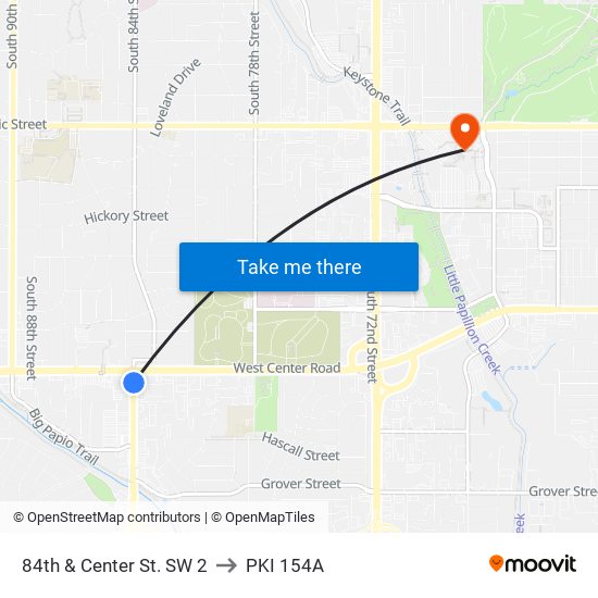 84th & Center St. SW 2 to PKI 154A map