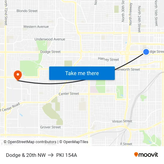 Dodge & 20th NW to PKI 154A map