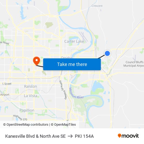 Kanesville Blvd & North Ave SE to PKI 154A map