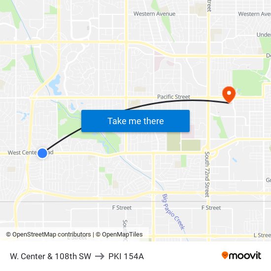 W. Center & 108th SW to PKI 154A map