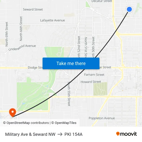 Military Ave & Seward NW to PKI 154A map
