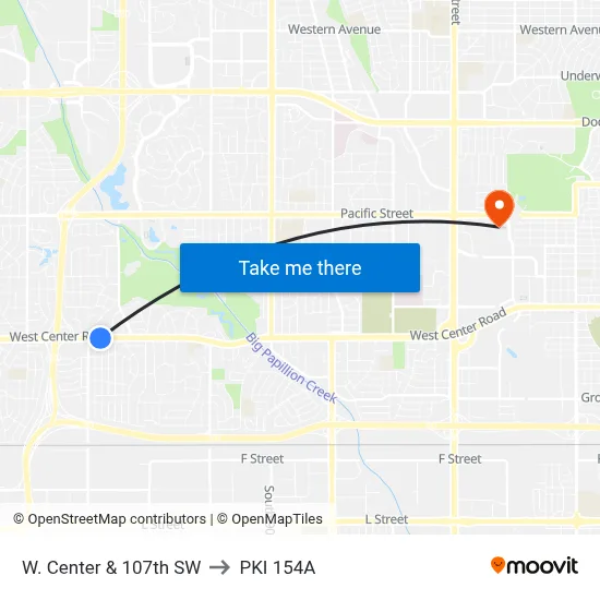 W. Center & 107th SW to PKI 154A map