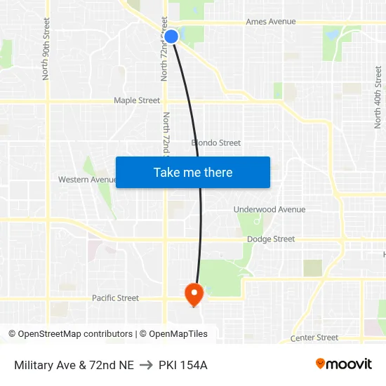 Military Ave & 72nd NE to PKI 154A map