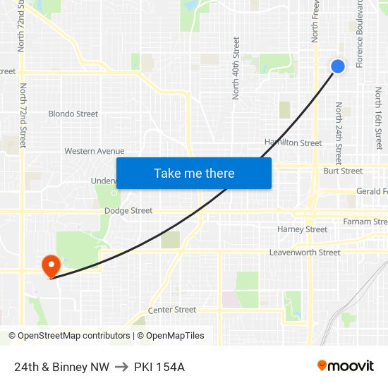 24th & Binney NW to PKI 154A map