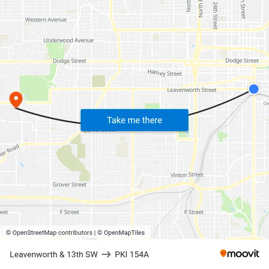 Leavenworth & 13th SW to PKI 154A map