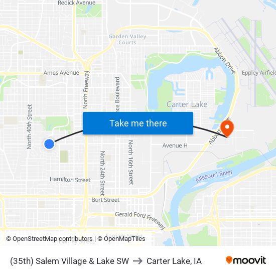 (35th) Salem Village & Lake SW to Carter Lake, IA map