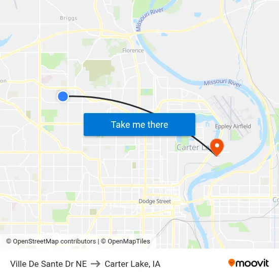 Ville De Sante Dr NE to Carter Lake, IA map