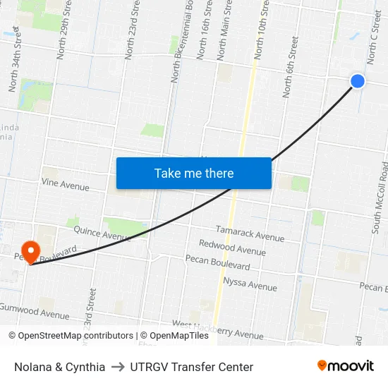 Nolana & Cynthia to UTRGV Transfer Center map