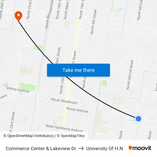 Commerce Center & Lakeview Dr to University Of H.N map