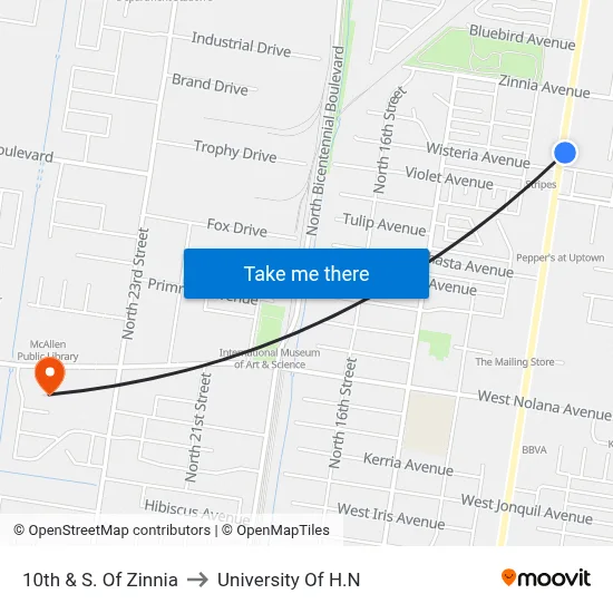 10th & S. Of Zinnia to University Of H.N map