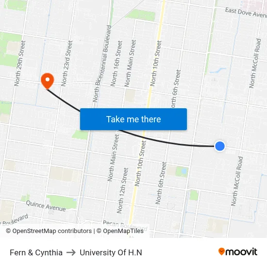 Fern & Cynthia to University Of H.N map
