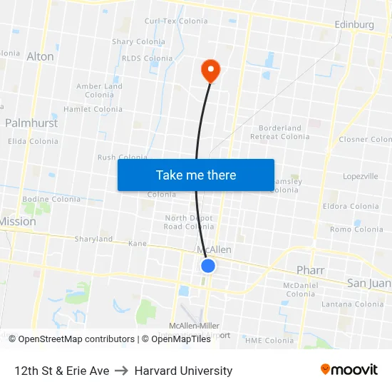 12th St & Erie Ave to Harvard University map