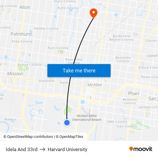 Idela And 33rd to Harvard University map