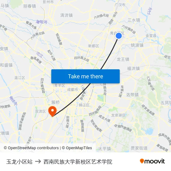 玉龙小区站 to 西南民族大学新校区艺术学院 map
