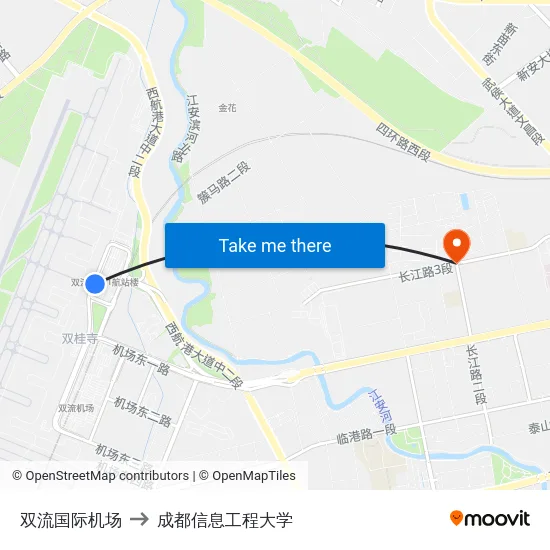双流国际机场 to 成都信息工程大学 map