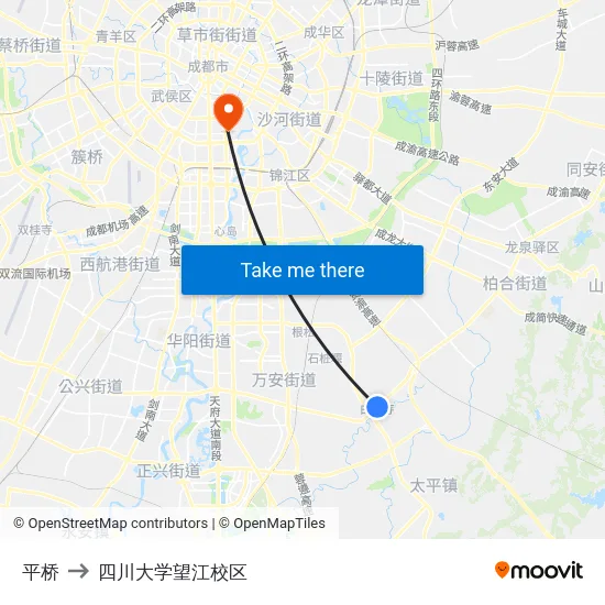 平桥 to 四川大学望江校区 map