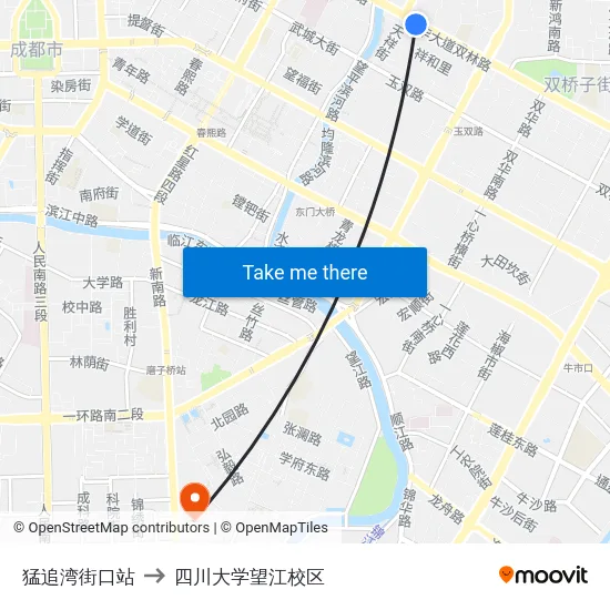 猛追湾街口站 to 四川大学望江校区 map