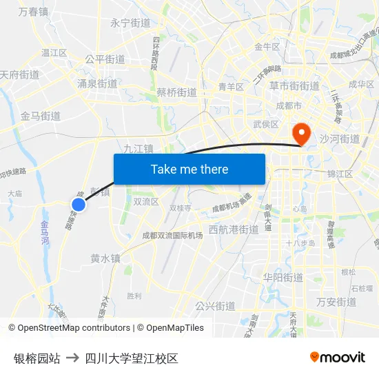 银榕园站 to 四川大学望江校区 map