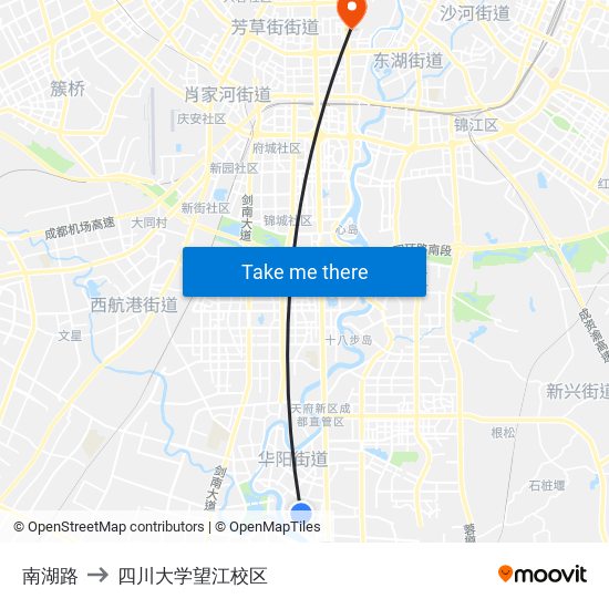 南湖路 to 四川大学望江校区 map