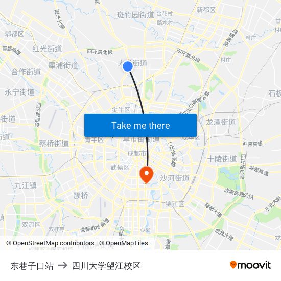 东巷子口站 to 四川大学望江校区 map
