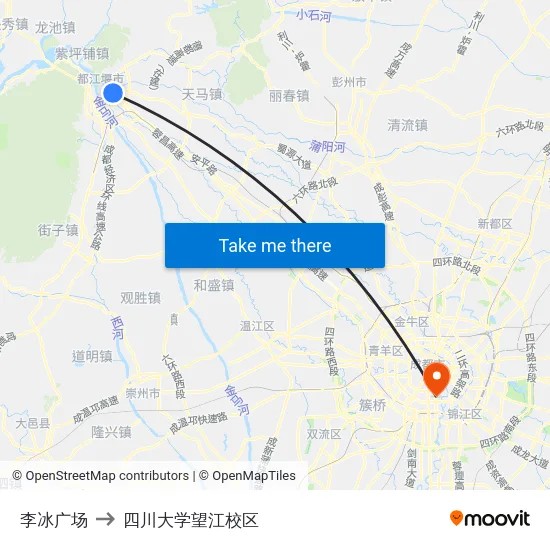 李冰广场 to 四川大学望江校区 map