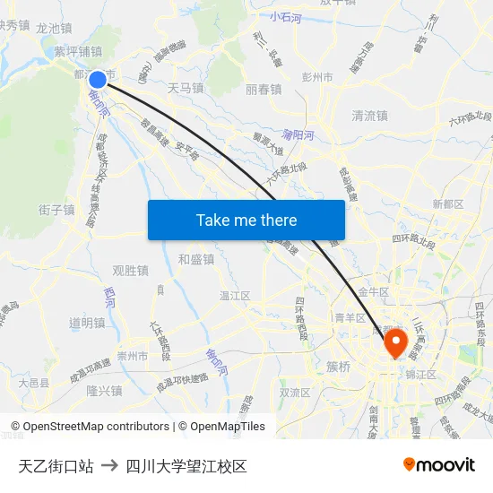 天乙街口站 to 四川大学望江校区 map